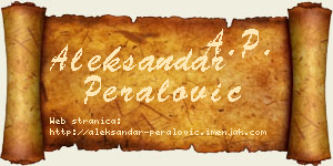 Aleksandar Peralović vizit kartica